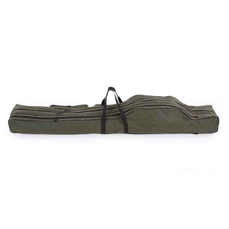 Docooler Portable Folding Fishing Rod Carrier Canvas Fishing Pole Tools Storage Bag Case Fishing Gear Tackle 3 Layers/1.5 Meters - Image 4